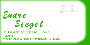 endre siegel business card